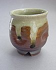 Mashiko Teacup (Yunomi,) Ash Glaze, Hand Thrown