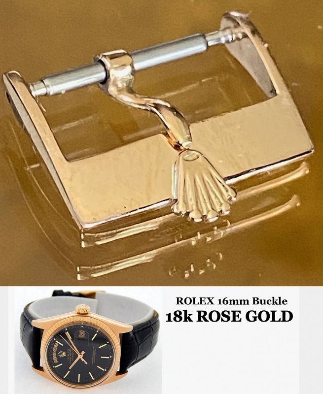 Rolex 18k Rose Gold 16mm Logo Buckle ROLEXSA .750 SWISS 1975