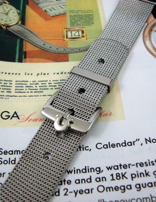 OMEGA Constellatio 16mm Logo Buckle 18mm Old Style MESH METAL Strap