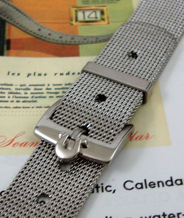 OMEGA Constellatio 16mm Logo Buckle 18mm Old Style MESH METAL Strap