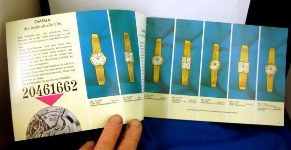 OMEGA Brochure 18k GOLD Models Identification Circa: Germany 1963