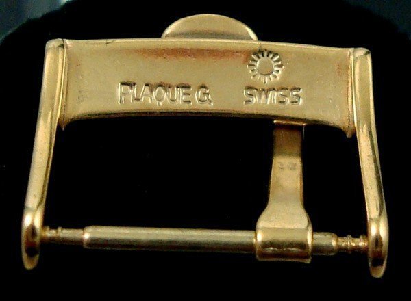 OMEGA Yellow 18mm Logo Buckle PLAQUEG SWISS Circa: 1970