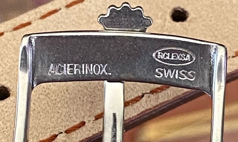 Rolex 16mm Steel Logo Buckle 20mm Black Genuine CROCODILE Strap