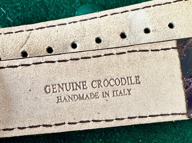 Rolex 16mm Steel Logo Buckle 20mm Tobacco Color Crocodile Strap