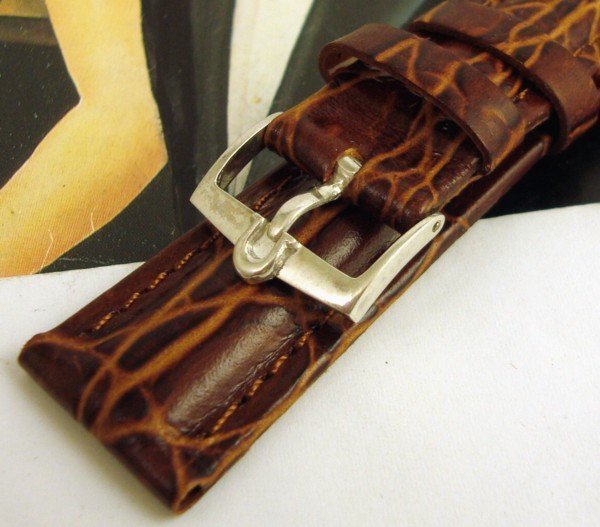 Omega 16mm Logo Buckle Constellation Series 18mm CROCODILE Calf Strap