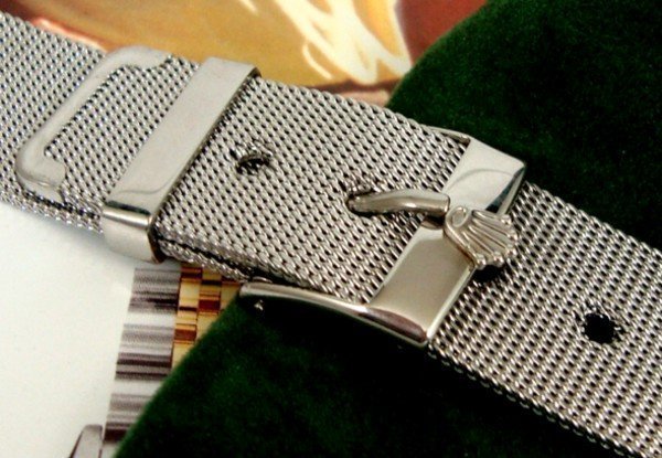 ROLEX 16mm Logo Buckle 20mm MESH METAL Old Style Swiss Generic Strap