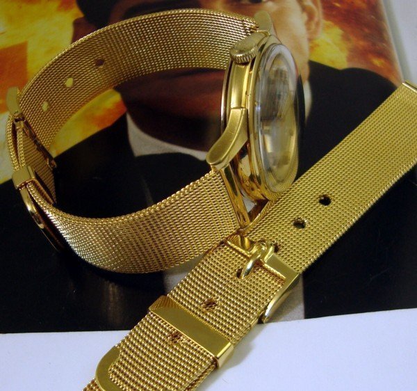 OMEGA 16mm Yellow Buckle 18mm Yellow Mesh Metal Strap