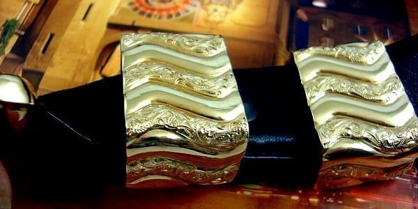 Western Buckle Set 14k SOLID YELLOW GOLD by Amad Khan- BOHLIN C:1987