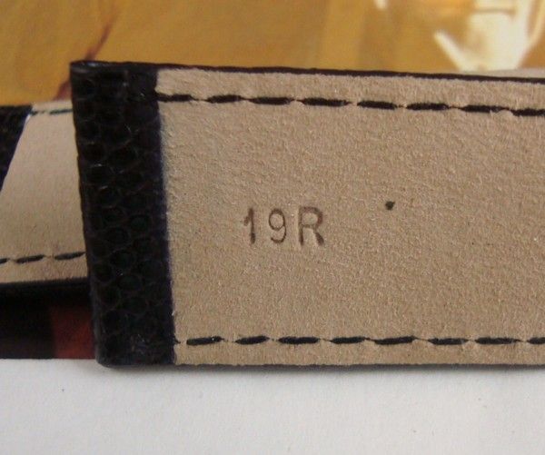 ROLEX 16mm Steel Logo Buckle 19mm Genuine Black LIZARD Strap