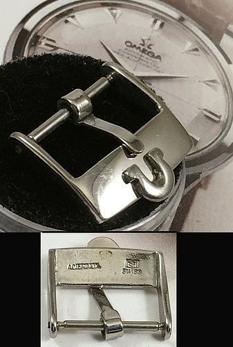 OMEGA 16mm Steel Logo Buckle ACIERINOX SWISS