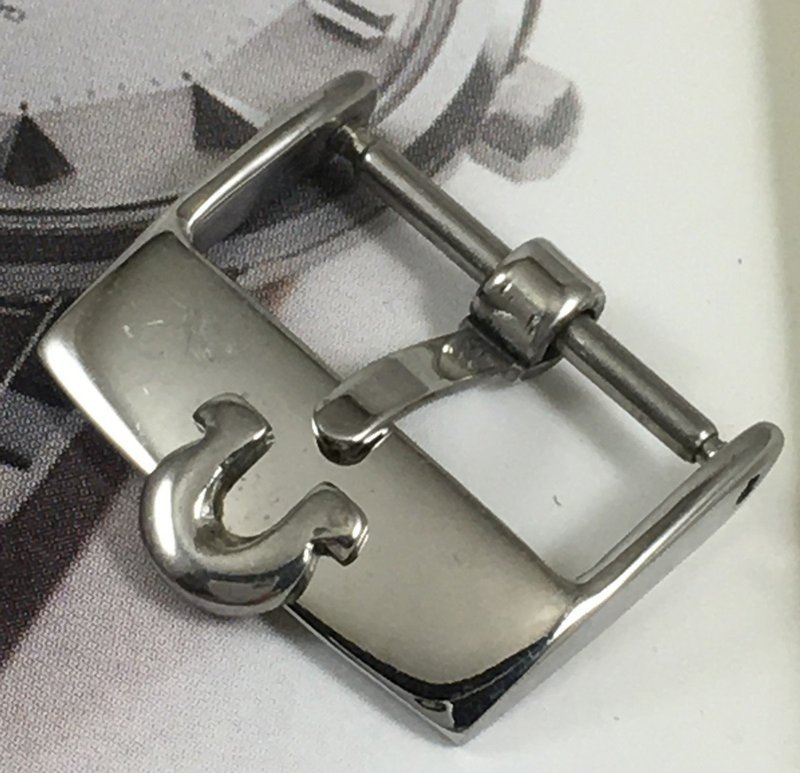 OMEGA 16mm Steel Logo Buckle ACIERINOX SWISS