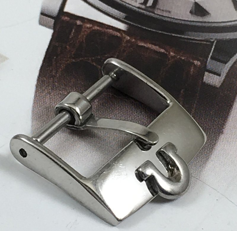 OMEGA 16mm Steel Logo Buckle ACIERINOX SWISS