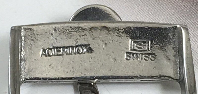 OMEGA 16mm Steel Logo Buckle ACIERINOX SWISS