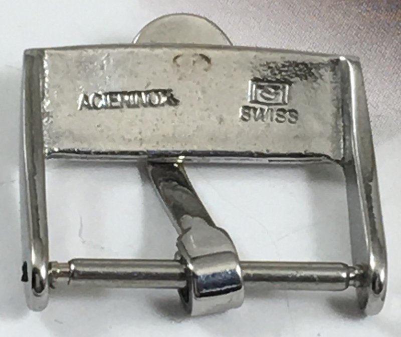 OMEGA 16mm Steel Logo Buckle ACIERINOX SWISS