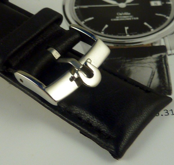 OMEGA Speedmaster Series 20mm Plain Black Leather Strap