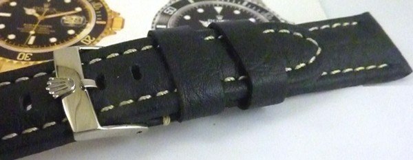 ROLEX SUBMARINER GMT Explorer Model Black 20mm stitched SUISSE QUALITE