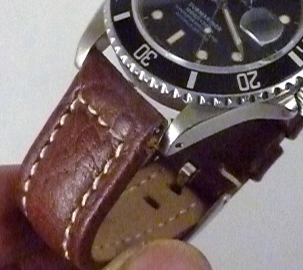 ROLEX SUBMARINER GMT Explorer Dk Brown 20mm stitched SUISSE QUALITE