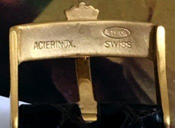 ROLEX DATEJUST SERIES 18k GP 18mm Logo Buckle 20mm TOBACCO CROCODILE