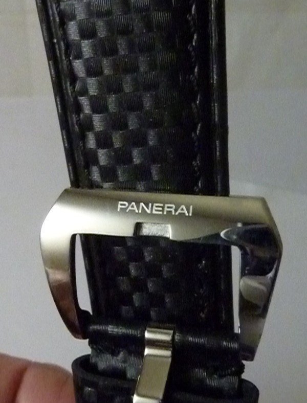 PANERI 24mm CALF Black Strap SEMIMAT finish 22mm Logo Buckle