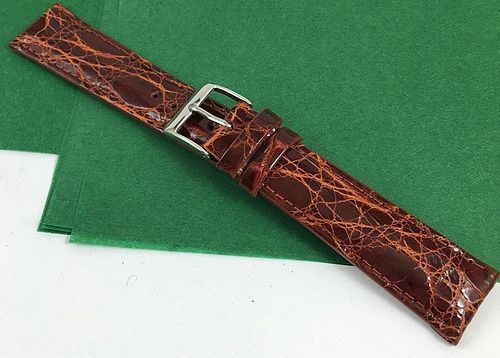 Genuine CROCODILE 19mm STRAP Padded Stitched High Grade ITALIAN