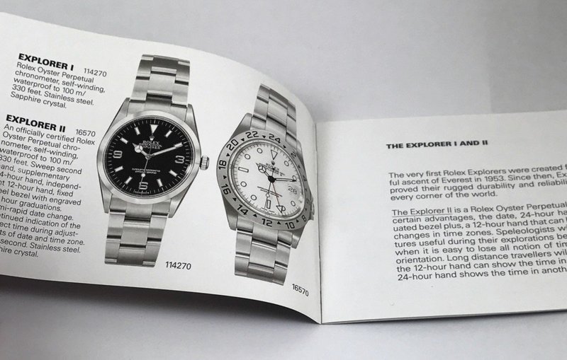 ROLEX EXPLORER I and II Brochure 11 pages 3.5 by 3.75 inch size