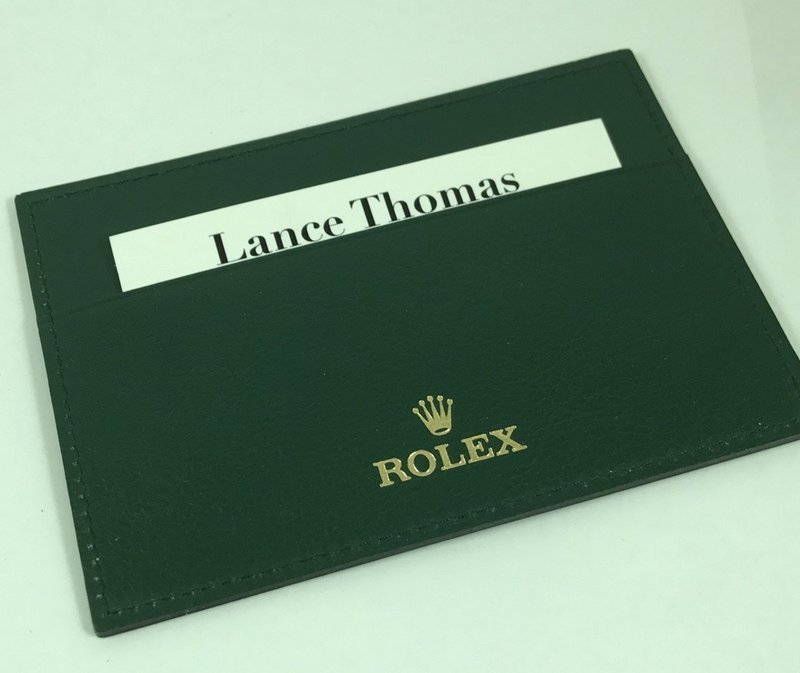 ROLEX I.D. Card Green Leather Holder 4.5 by 3.5 inch Circa: 1995