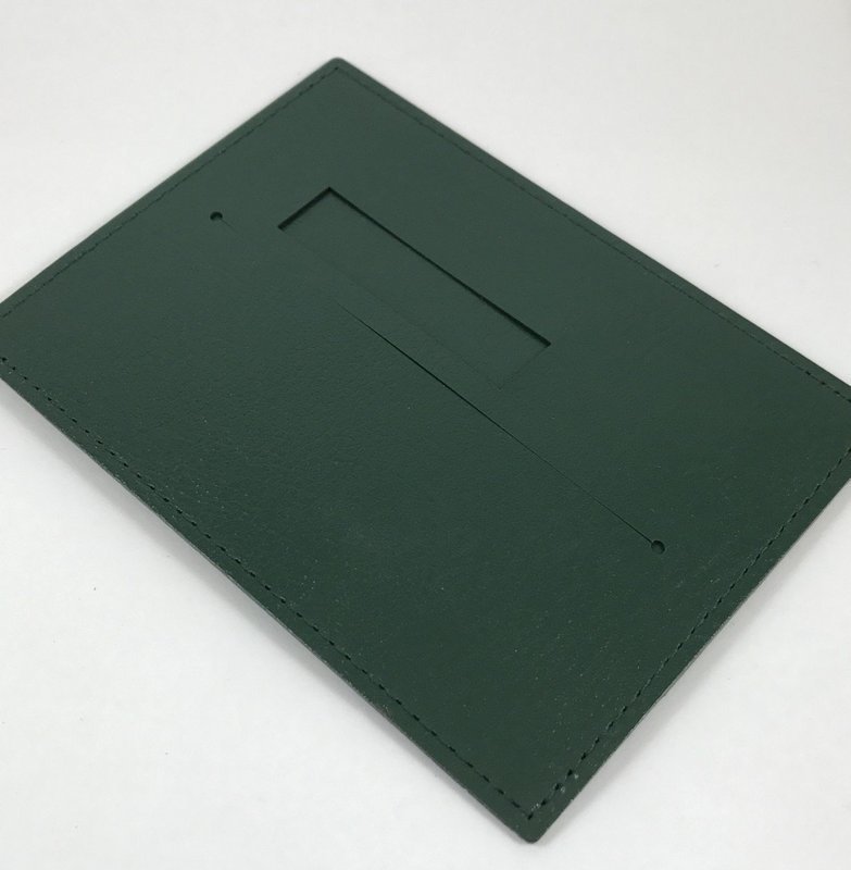 ROLEX I.D. Card Green Leather Holder 4.5 by 3.5 inch Circa: 1995