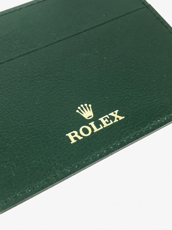 ROLEX I.D. Card Green Leather Holder 4.5 by 3.5 inch Circa: 1995