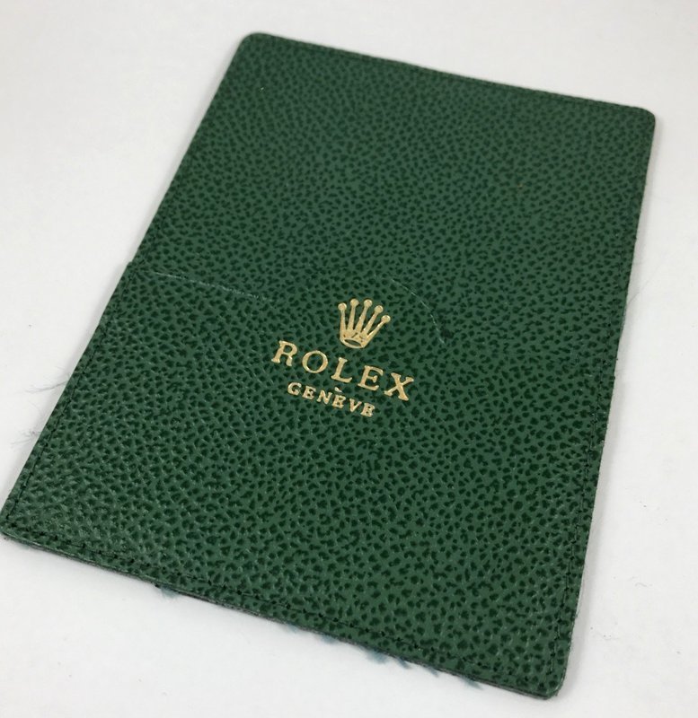 ROLEX CREDIT CARD &amp; I.D. Holder Genuine Green Leather 4.5 by 3.5 inch