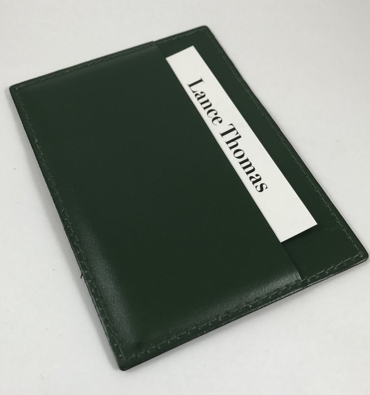 ROLEX CREDIT CARD &amp; I.D. Holder Genuine Green Leather 4.5 by 3.5 inch