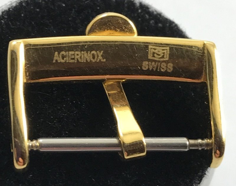Omega 18mm Yellow 18k Gold Plated marked: ACIERINOX SWISS