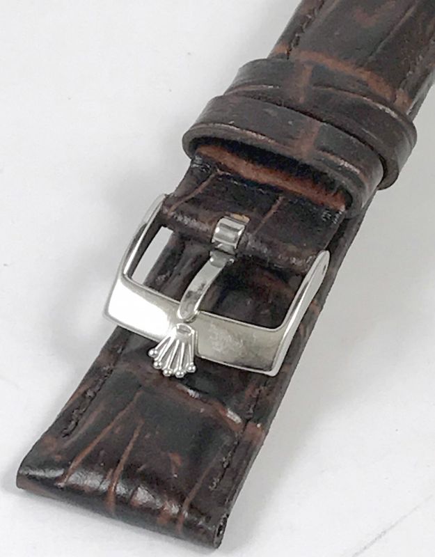 ROLEX SPORT Model 16mm Steel Buckle 20mm Burgundy Crocodile Calf Strap