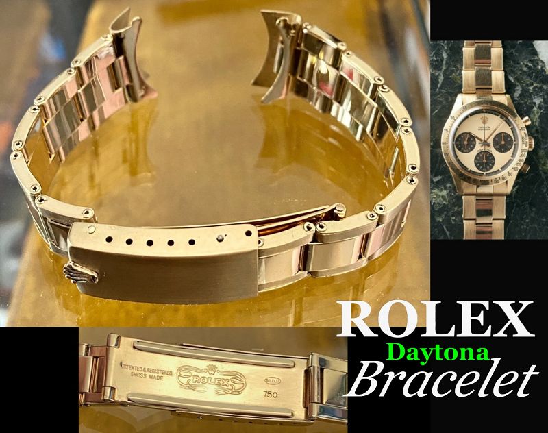 ROLEX 18k Gold 19mm Riveted Link DAYTONA Ref 71 End Links