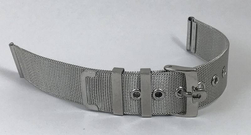 OMEGA 18mm Stainless Steel Logo Buckle 18mm Generic MESH METAL STRAP