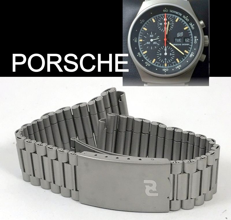 PORSCHE Lemania 5100 GREY PVD BRACELET 20mm Factory Genuine Original