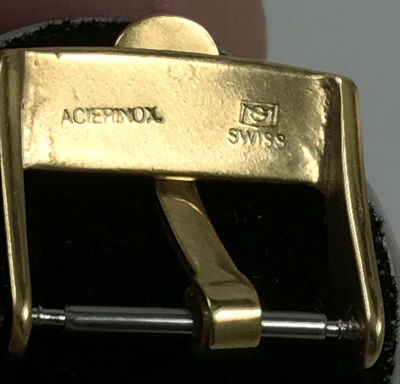OMEGA 16mm Gold Plate Logo Buckle ACIERINOX SWISS - Out of Stock