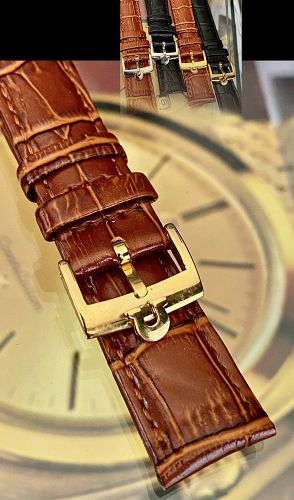 OMEGA Constellation Model 16mm Logo Buckle 18mm Brown Croco Strap