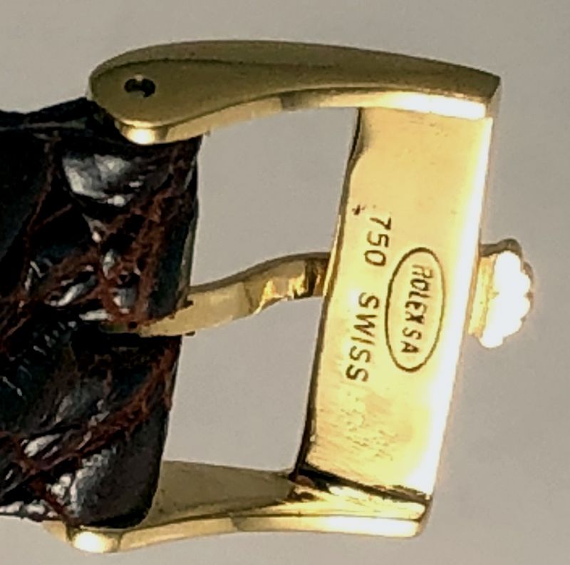 ROLEX PRESIDENT 1803 Model 16mm Buckle 18k Gold 20mm Cognac CROCODILE