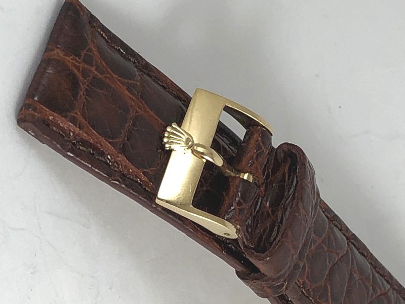 ROLEX PRESIDENT 1803 Model 16mm Buckle 18k Gold 20mm Cognac CROCODILE