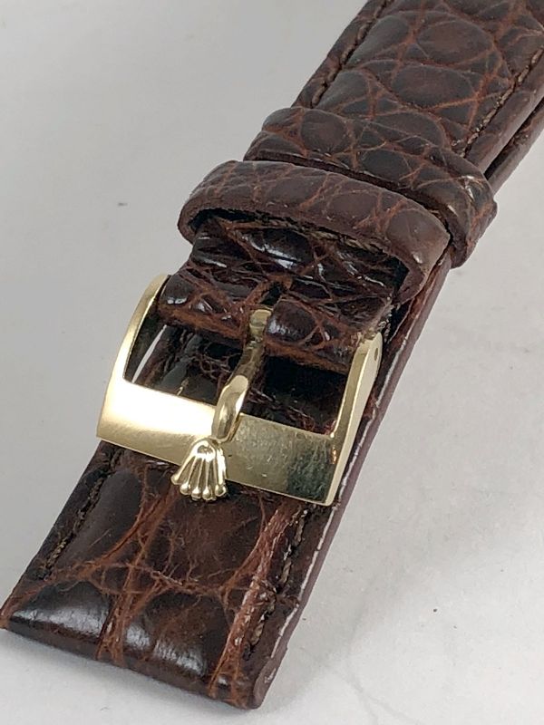 ROLEX PRESIDENT 1803 Model 16mm Buckle 18k Gold 20mm Cognac CROCODILE