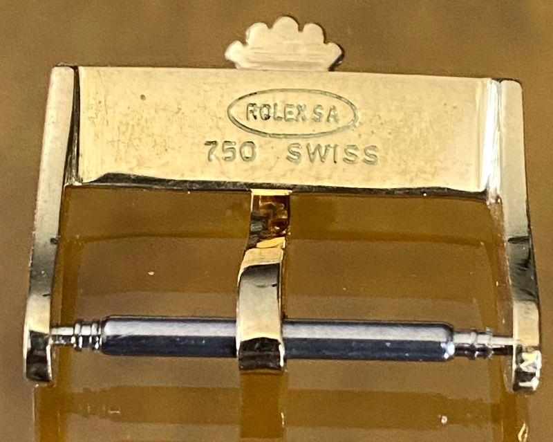 Vintage ROLEX 16mm 18k GOLD Logo Buckle 750 ROLEXSA SWISS