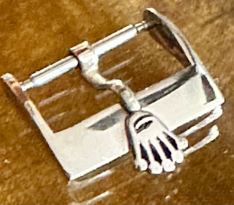 ROLEX 1962 18k WHITE GOLD 16mm Logo Buckle 750 ROLEXSA SWISS