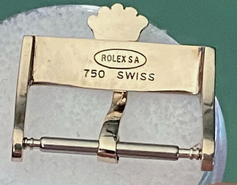 ROLEX 1962 18k WHITE GOLD 16mm Logo Buckle 750 ROLEXSA SWISS