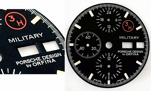 PORSCH DESIGN DAY-DATE 3H MILITARY DIAL by ORFINA 29mm diameter