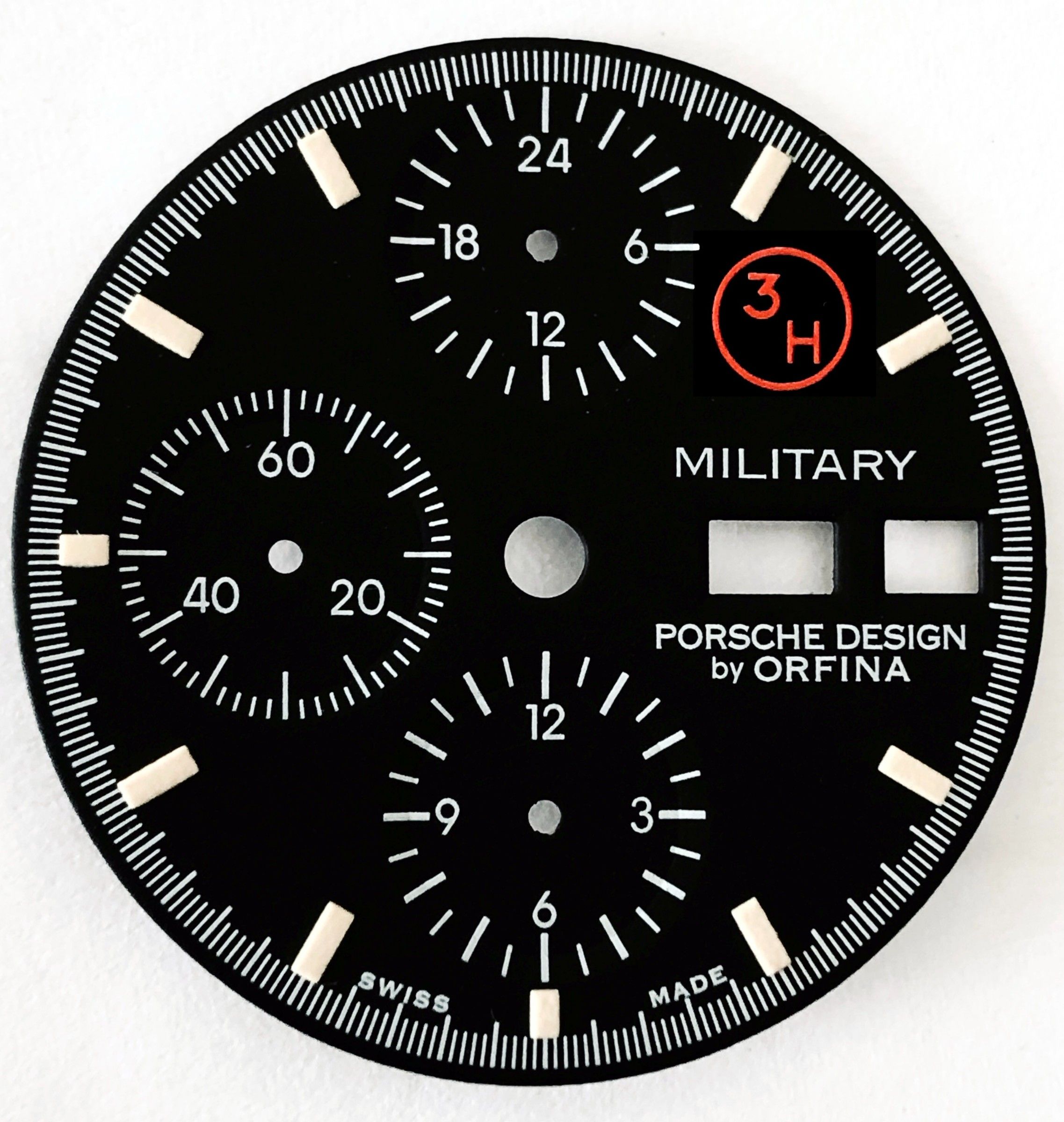 PORSCHE MILITARY DAY-DATE 3H DIAL by ORFINA 29mm diameter