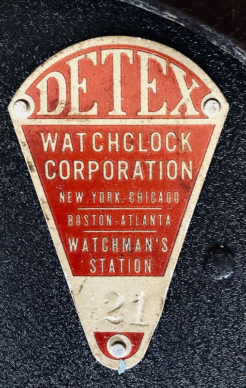 DETEX GUARDSMAN STATION CLOCK WITH LEATHER COVER, STRAP &amp; KEYS 1924