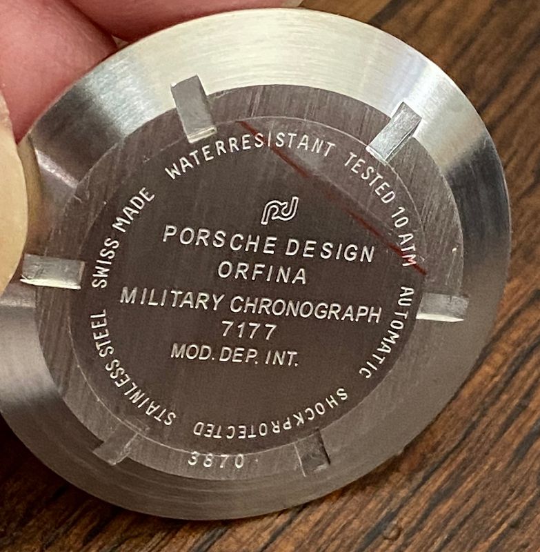 PORSCHE DESIGN ORFINA Military Chronograph CASE BACK 7177