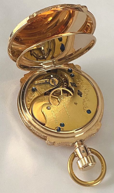ELGIN 14k GOLD BOX HINGED HUNTING CASE 6 Size : C: 1881
