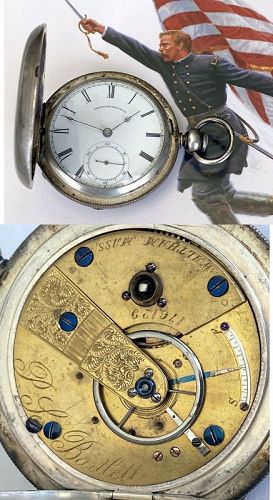 American Watch Co. P.S. Bartlett 3oz. Key Wind Silver Hunting 1865