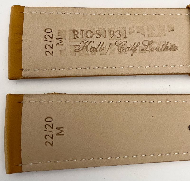 RIOS1931 Genuine Calf Leather Watch Strap 22/20mm Honey Brown Toscana